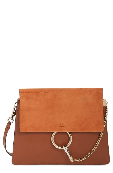 CHLOÉ Faye medium leather and suede shoulder bag .